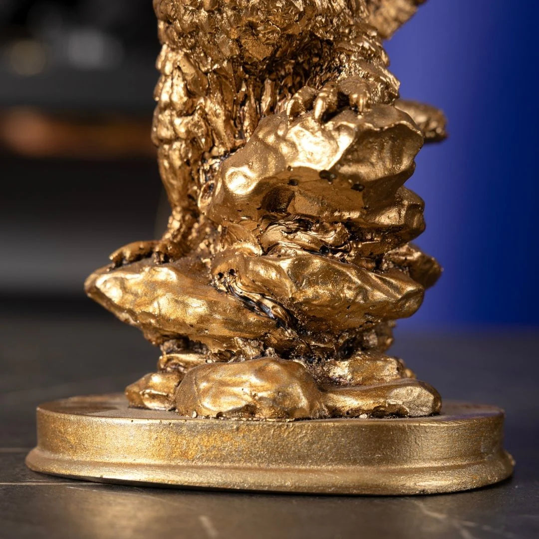 2-Piece Eagle Figurine Set | Gold Polyester
