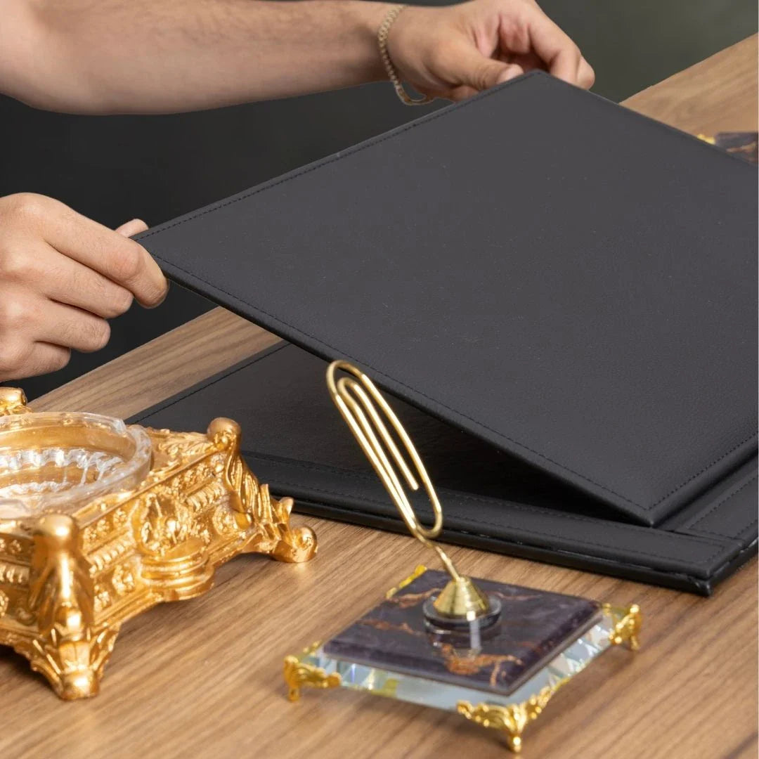 Elegance | 9-Piece Crystal Desk Set & Nameplate Set