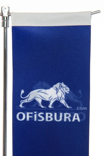 Swallowtail Logo T Table Flag Silver - Desktop Office Flag