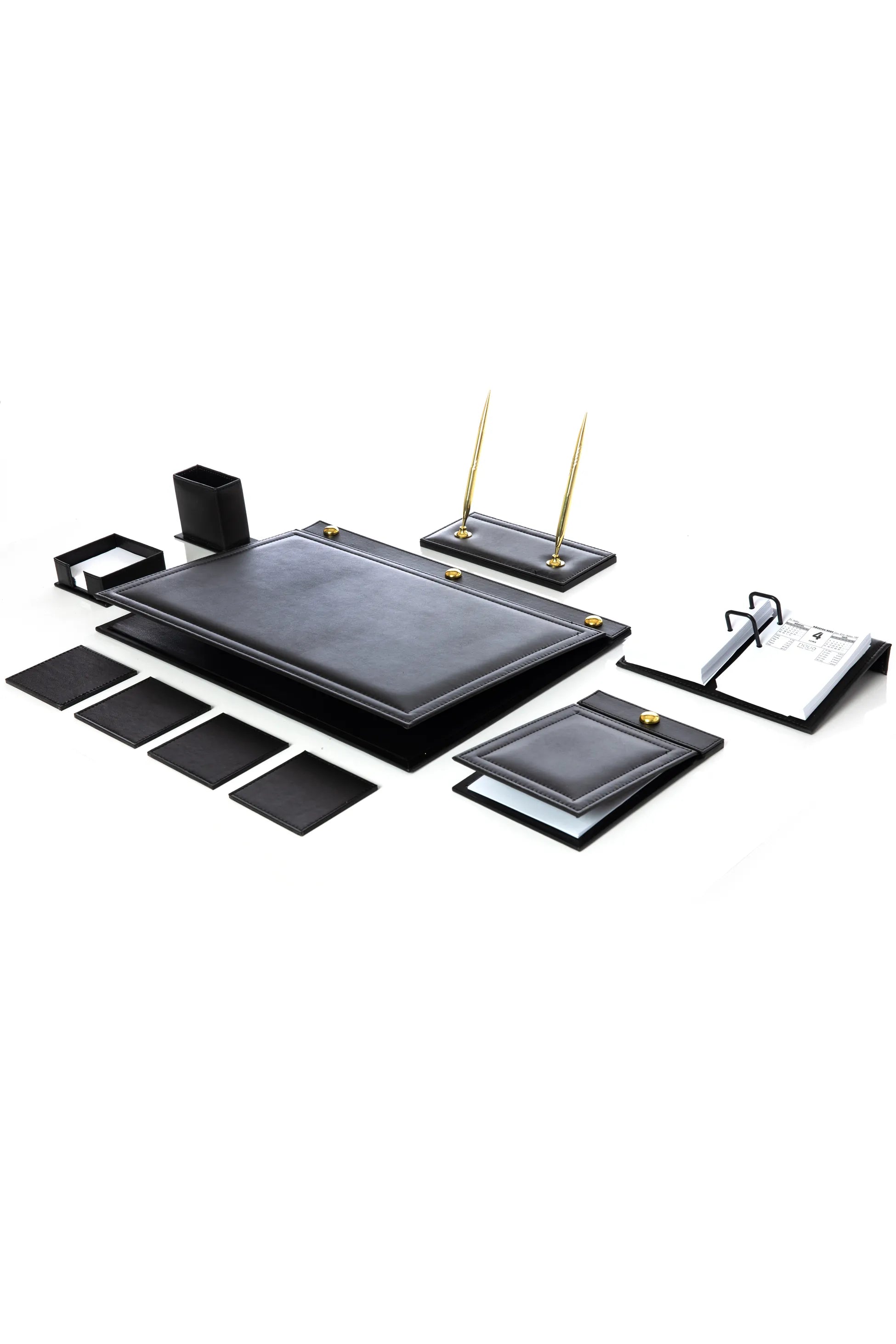 10-Piece Leather Desk Set with Accessories