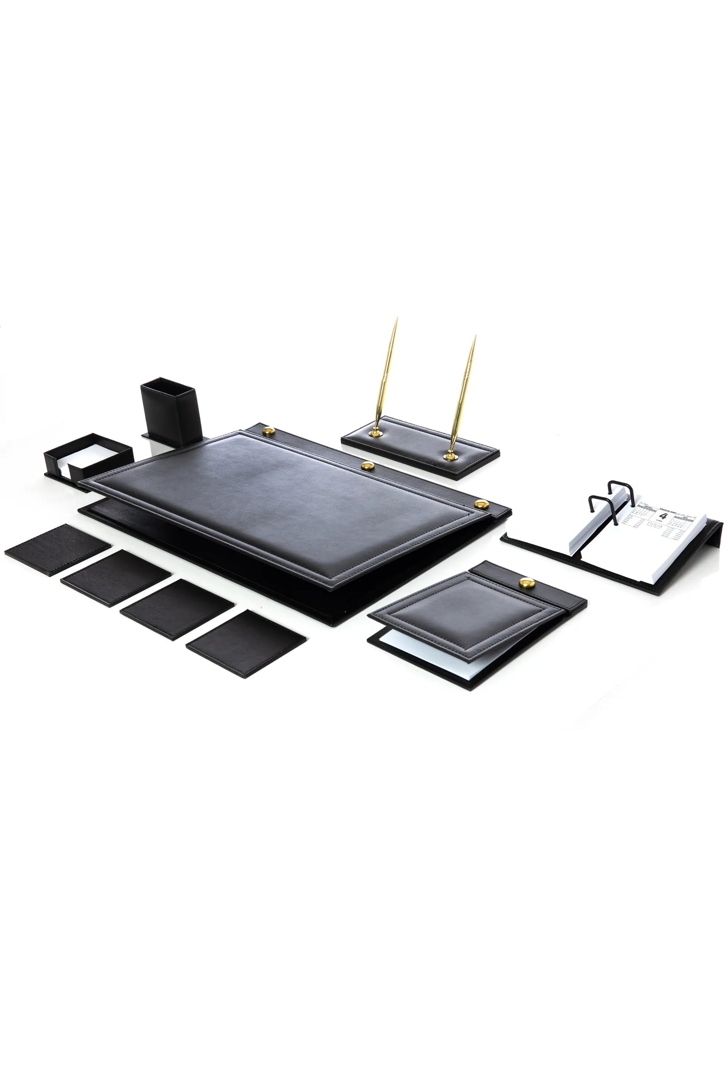 10-Piece Leather Desk Set with Accessories