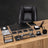 Black & Silver Leather 14-Piece Premium Desk Set