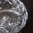 Crystal Glass Ashtray, Silver Detail, Footed - 15 cm