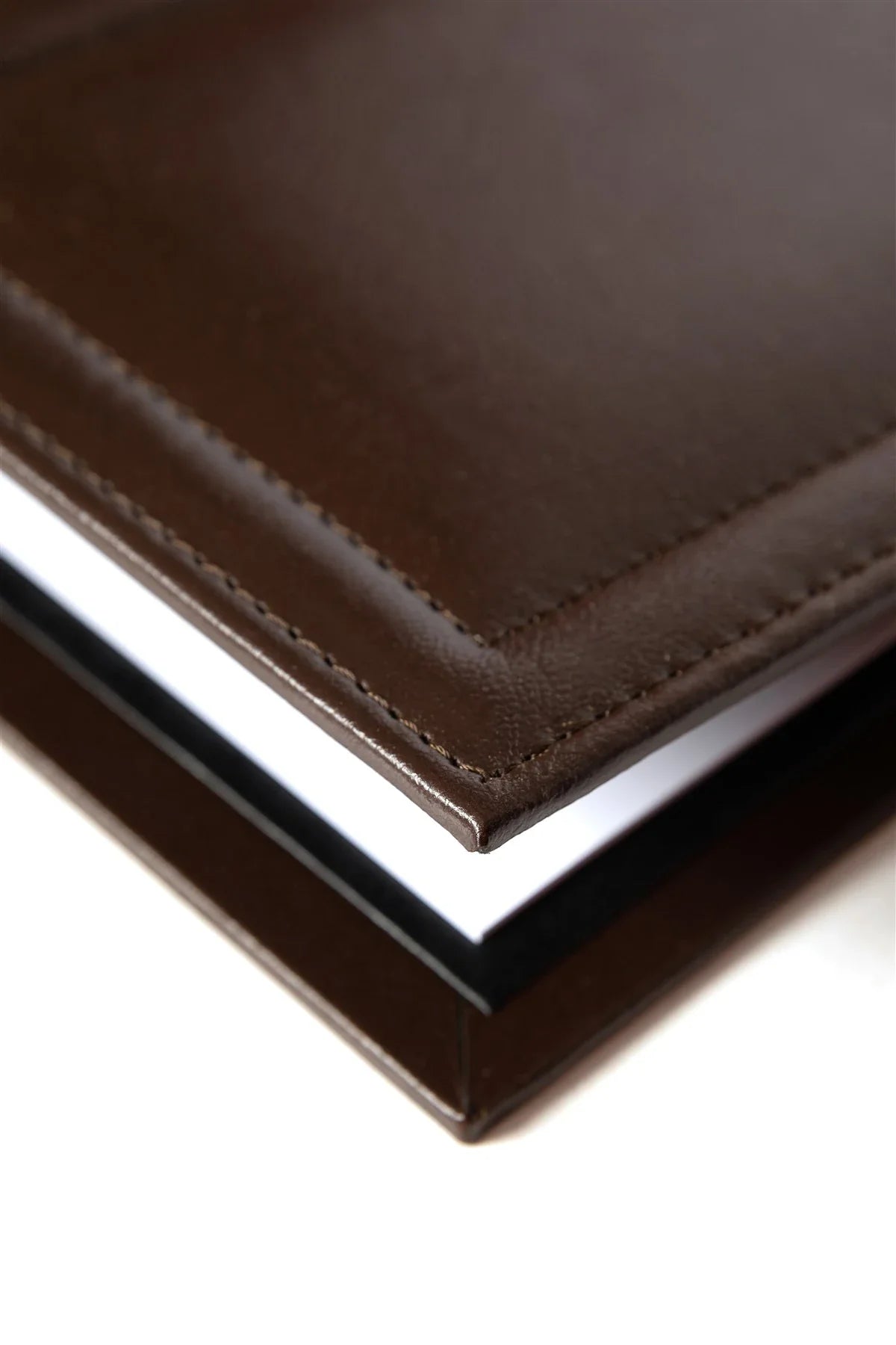 Leather Desk Set with Wooden Nameplate, 10 Pieces