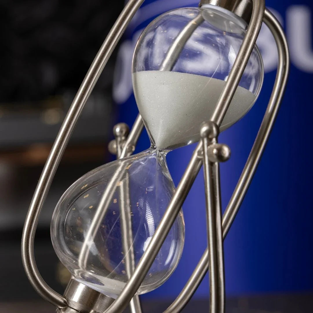30-Minute Hourglass – Silver Rotating Mechanism Decorative Desktop Hourglass