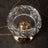 Crystal Glass Ashtray, Gold Detail, Footed - 15 cm
