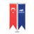 Dual T Table Flag, Chrome Pole - Personalized Logo Desktop Flag Set
