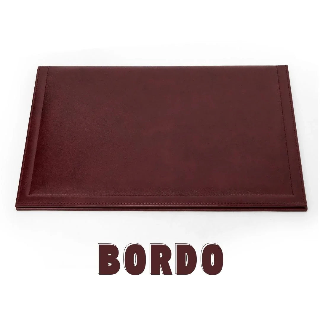 Large Leather Desk Set with Flap - Burgundy | 50x35 cm (4 Free Coasters)