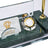 Ephesus Emerald Green Marble Desk Nameplate | Gold-Accent Luxury Set - 30 × 16 Cm