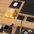 Black & Gold Leather 14-Piece Premium Desk Set
