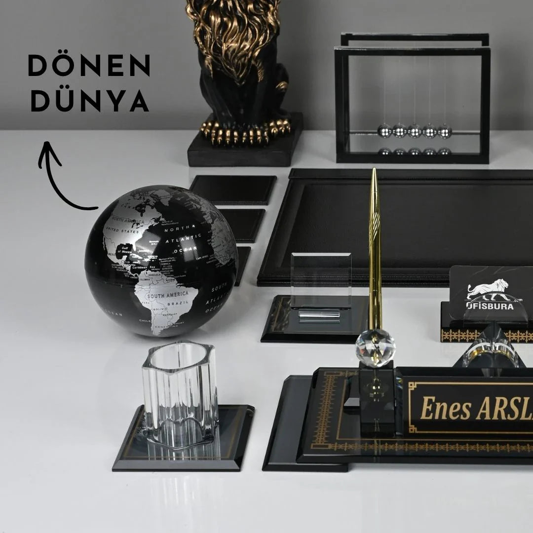 Diamond | 20-Piece Crystal Desk Set & Nameplate Set