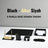 Black - Gold Black 8-Piece Leather Desk Set