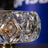 Crystal Glass Ashtray, Gold Detail, Footed - 15 cm