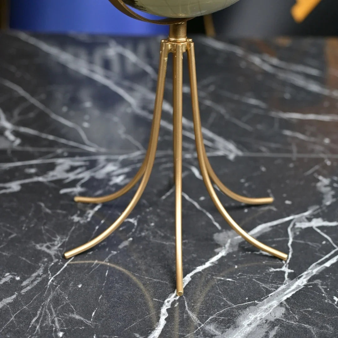 Metal-Base World Globe Yellow Gold 45 cm