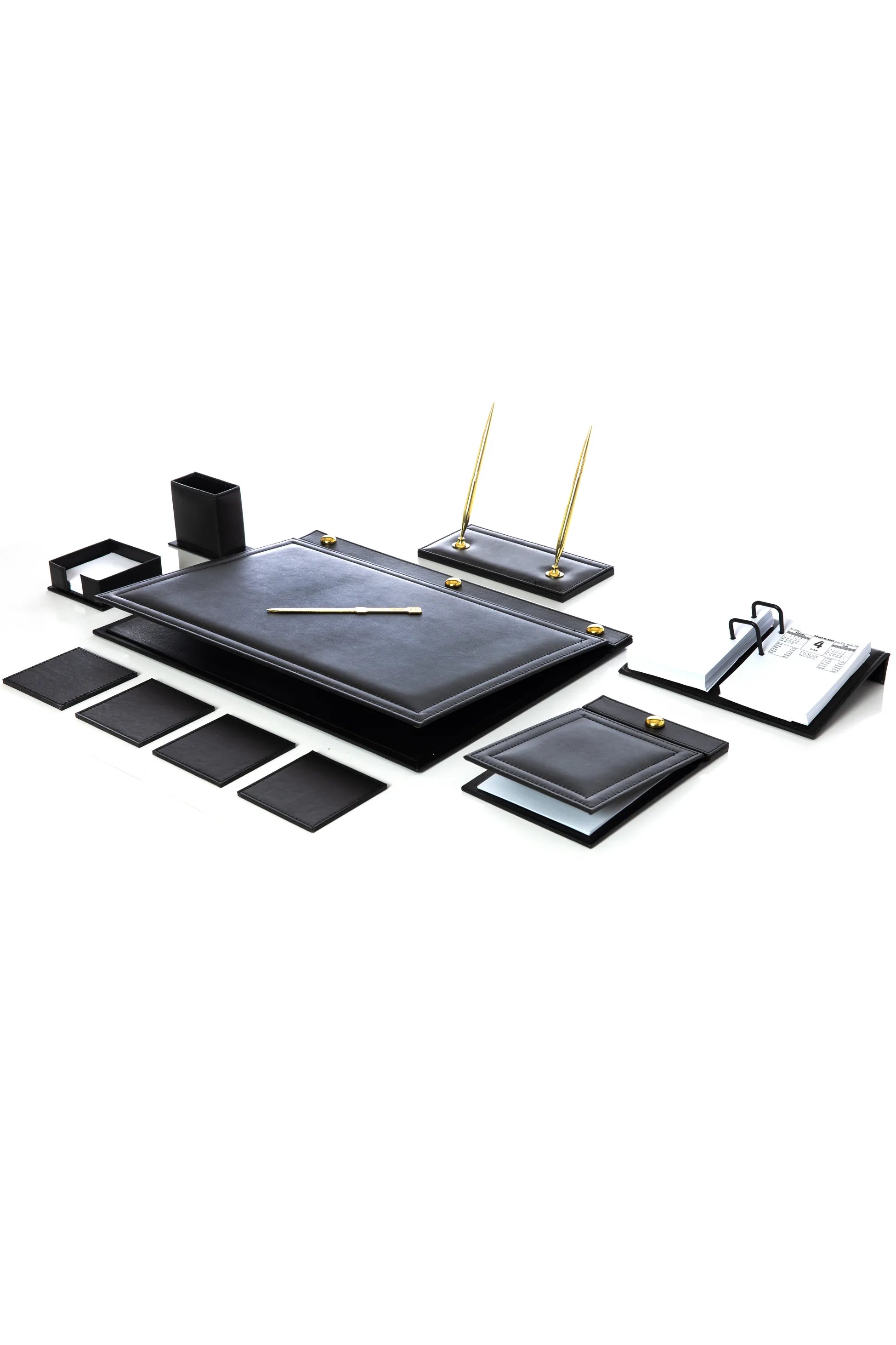 11-Piece Leather Desk Set with Accessories