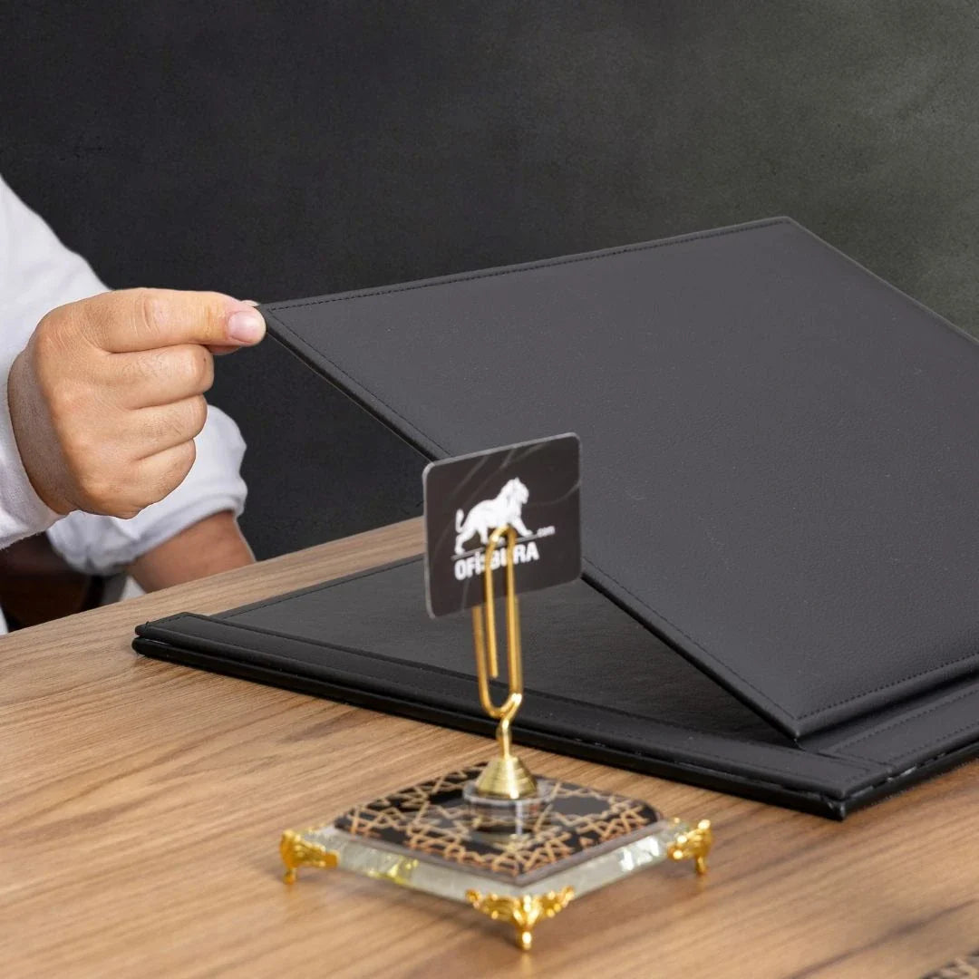 Prestige | 7-Piece Crystal Desk Set & Nameplate Set