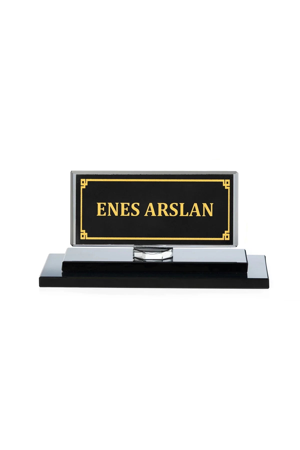 Liberty Crystal Desk Nameplate Black - Office Desktop Nameplate
