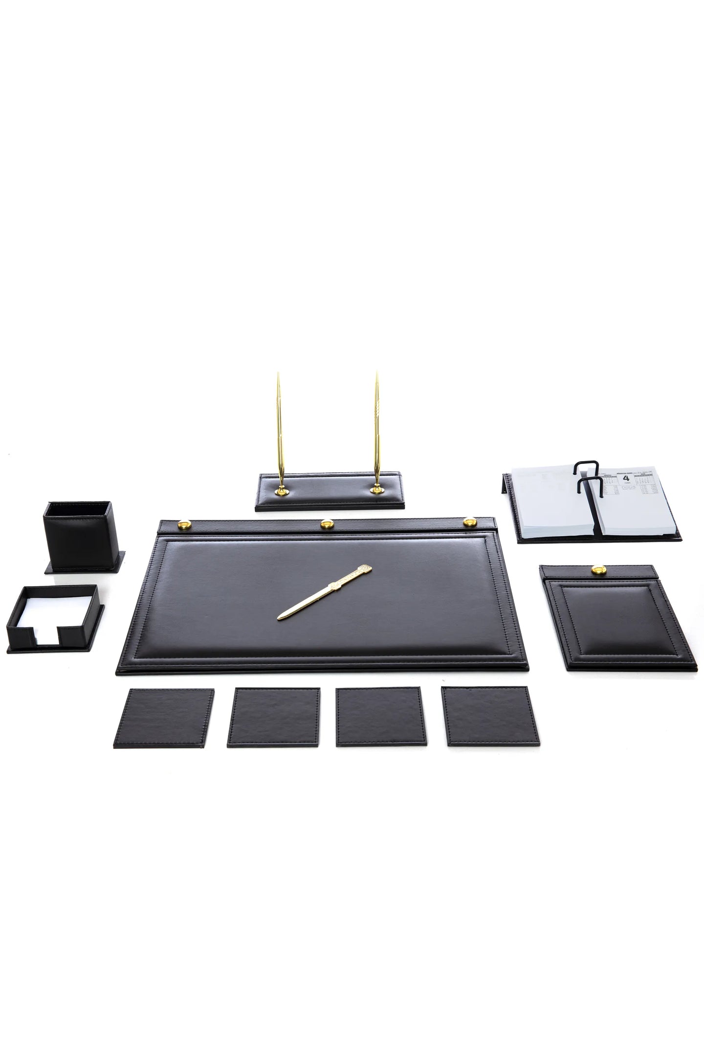 11-Piece Leather Desk Set with Accessories