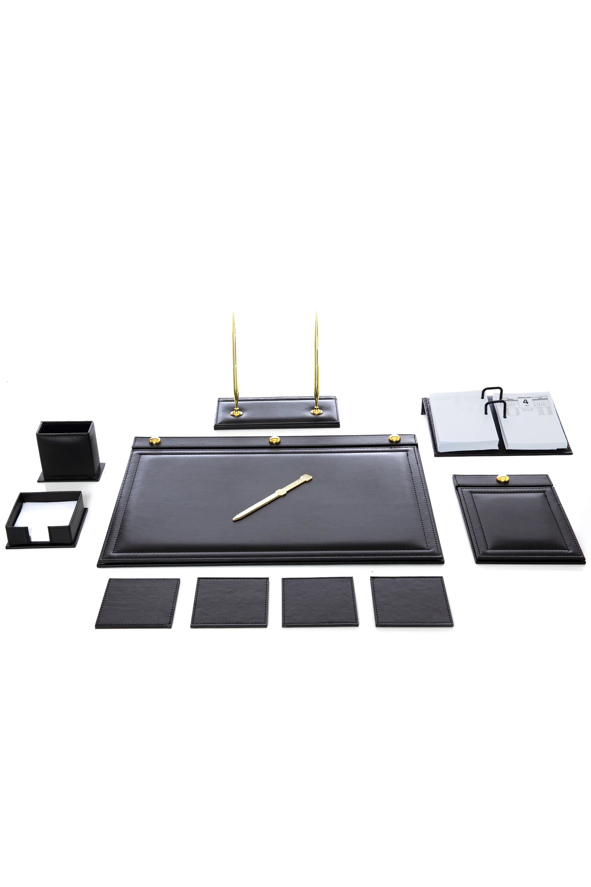 11-Piece Leather Desk Set with Accessories