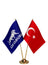 Table Flag | Logo & Turkish Flag Gold Pole