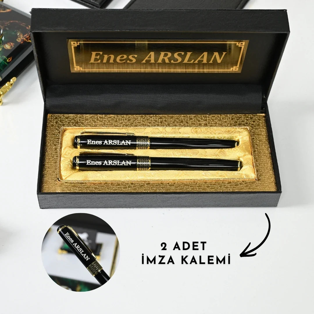 Emerald | 20-Piece Premium Crystal Desk Set & Nameplate Set