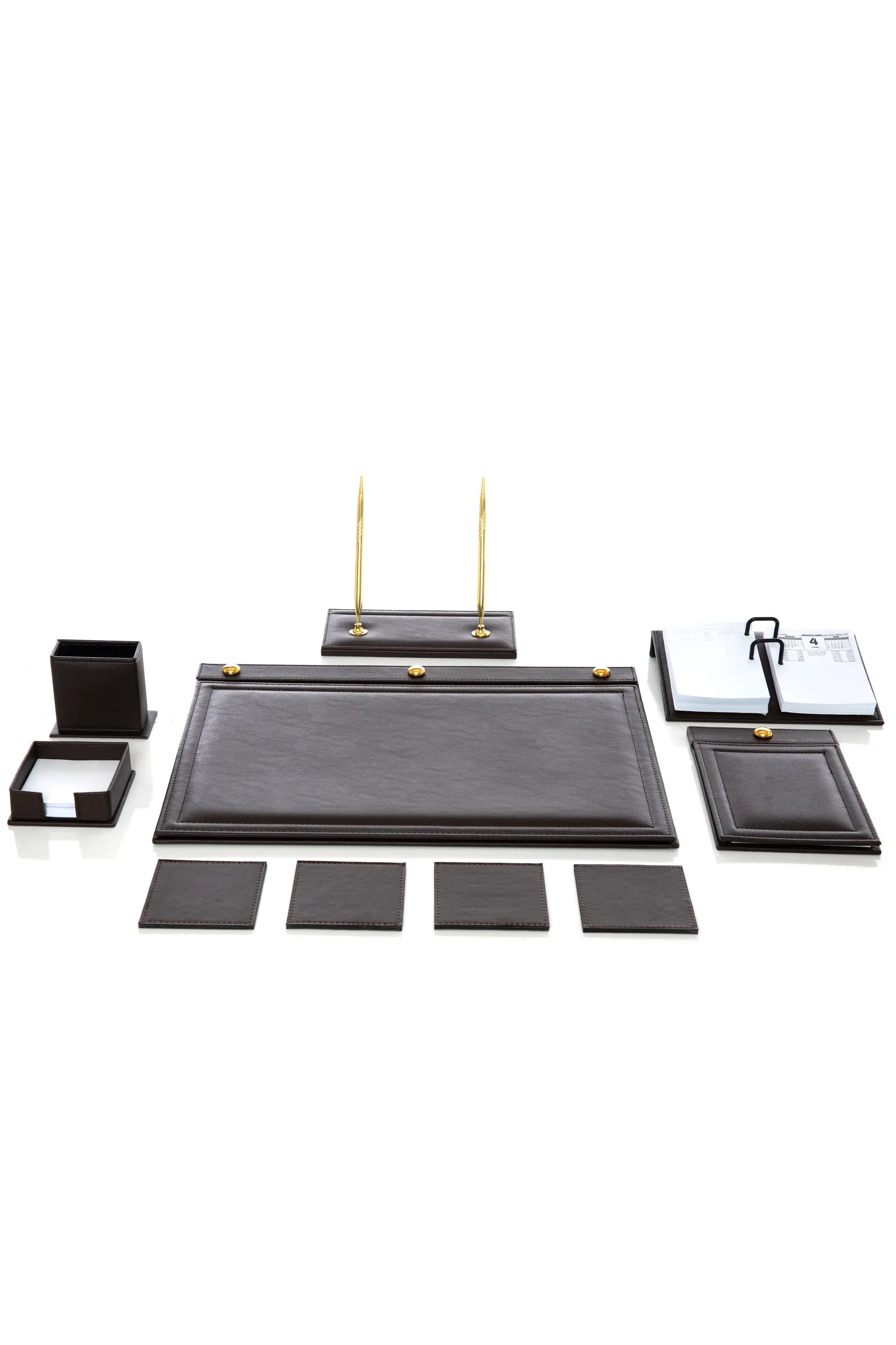 10-Piece Leather Desk Set with Accessories