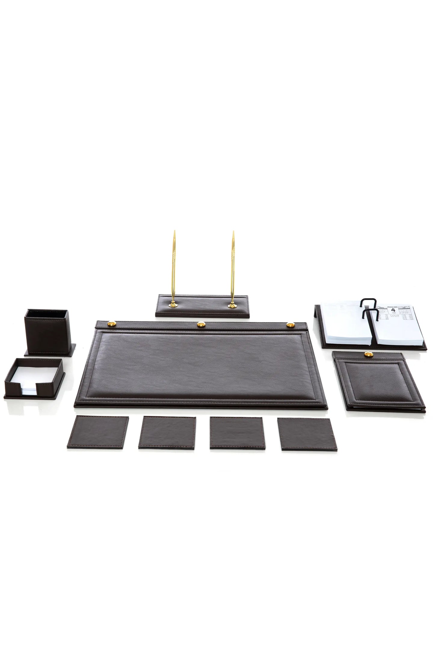 10-Piece Leather Desk Set with Accessories