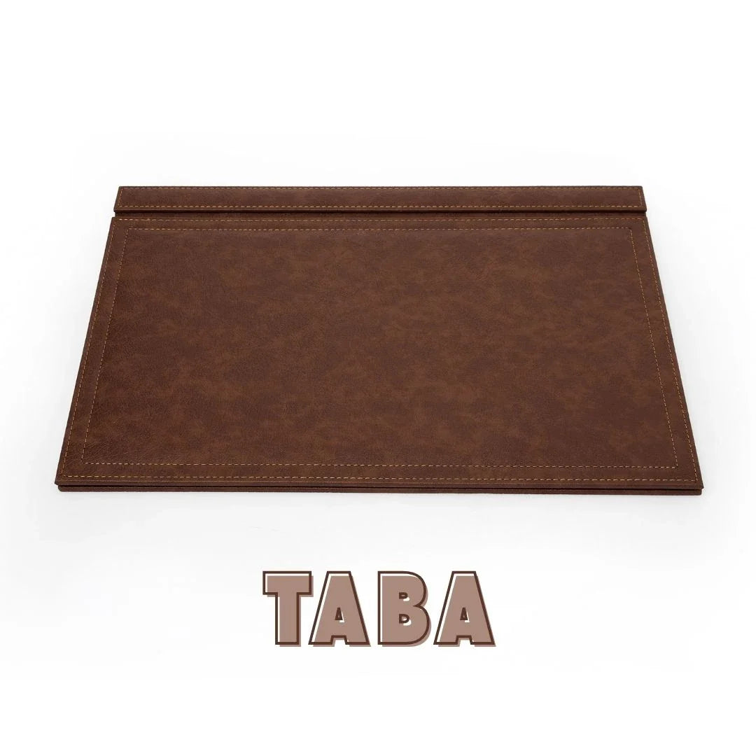 Large Leather Desk Set with Flap - Tan | 50x35 cm (4 Free Coasters)