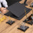 Negro | 9-Piece Crystal Desk Set & Nameplate Set