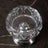 Crystal Glass Ashtray, Silver Detail, Footed - 15 cm