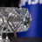 Crystal Glass Ashtray, Silver Detail, Footed - 15 cm