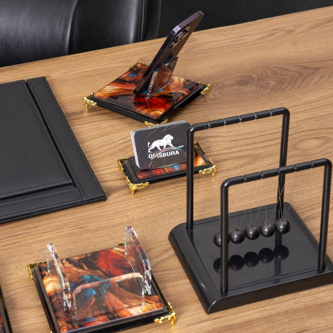 Royalty | 9-Piece Crystal Desk Set & Nameplate Set
