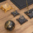 Negro | 12-Piece Crystal Desk Set & Nameplate Set