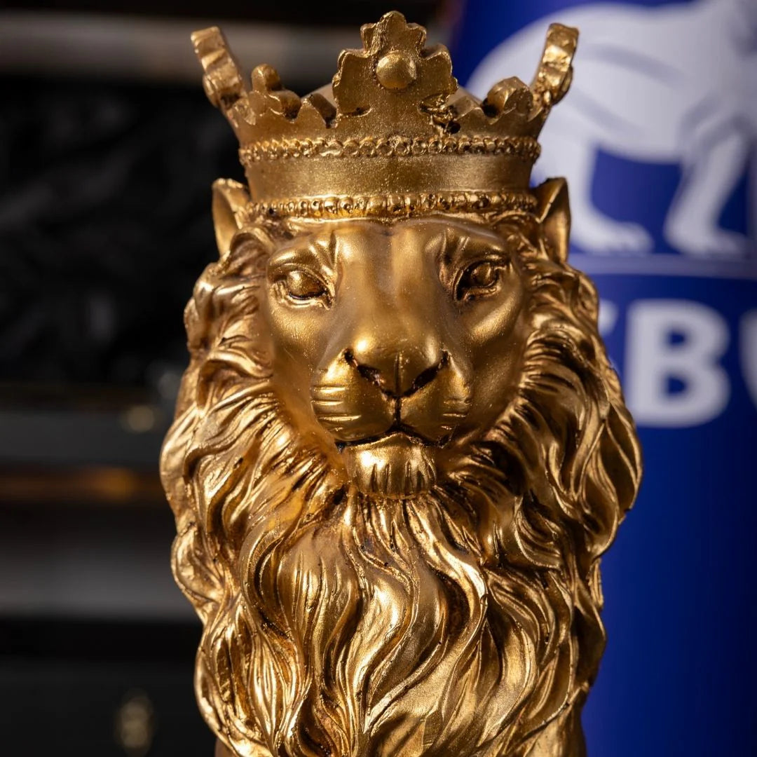 2-Piece Gold King Lion Figurine Set | 35 cm Polyester