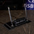 VIP Black Crystal Desk Nameplate - Luxury Office Nameplate with Dual Pen Holder & Clock