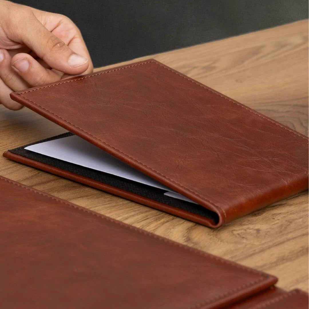 Classic Tan Leather 8-Piece Desk Set
