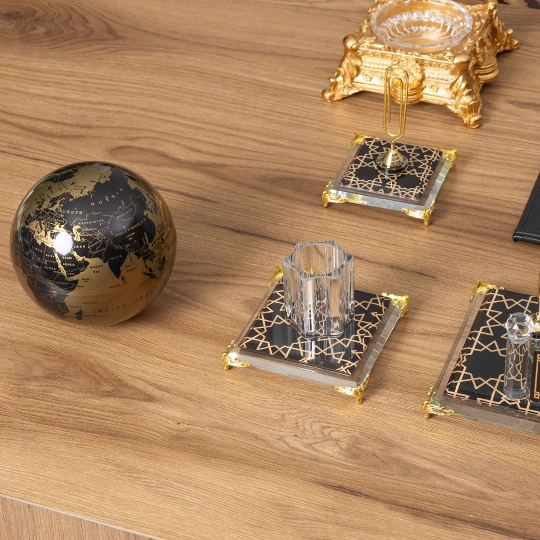 Prestige | 12-Piece Crystal Desk Set & Nameplate Set