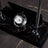 ZB Black Crystal Desk Nameplate - Luxury Office Nameplate with Gold Detail