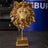 Lion Head Figurine | 30 cm Gold Polyester