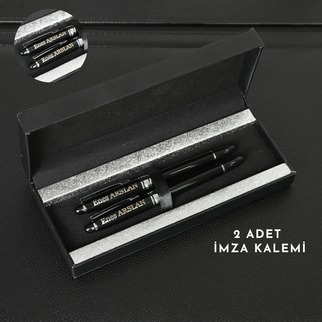 22-Piece Crystal Desk Set & Nameplate Set - Silver Accents