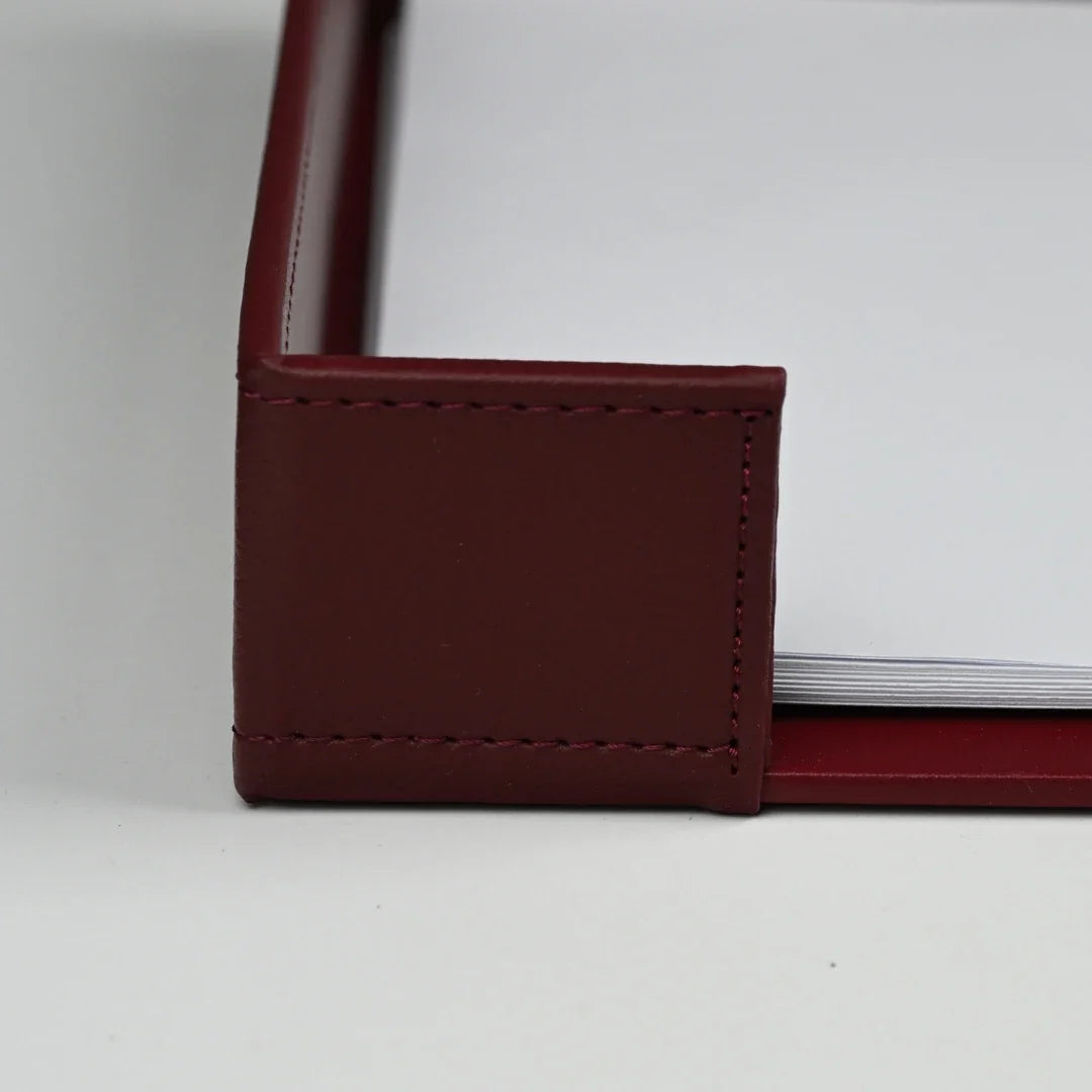 Burgundy 8-Piece Leather Desk Set