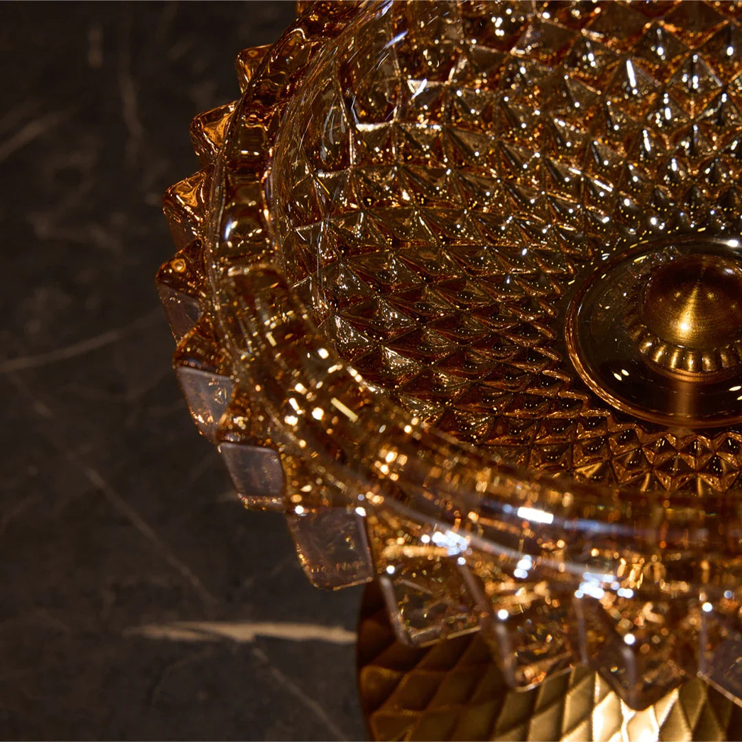 Elegant Series Sapphire Crystal Ashtray & Candy Dish - 15 cm Footed Luxury Office Object