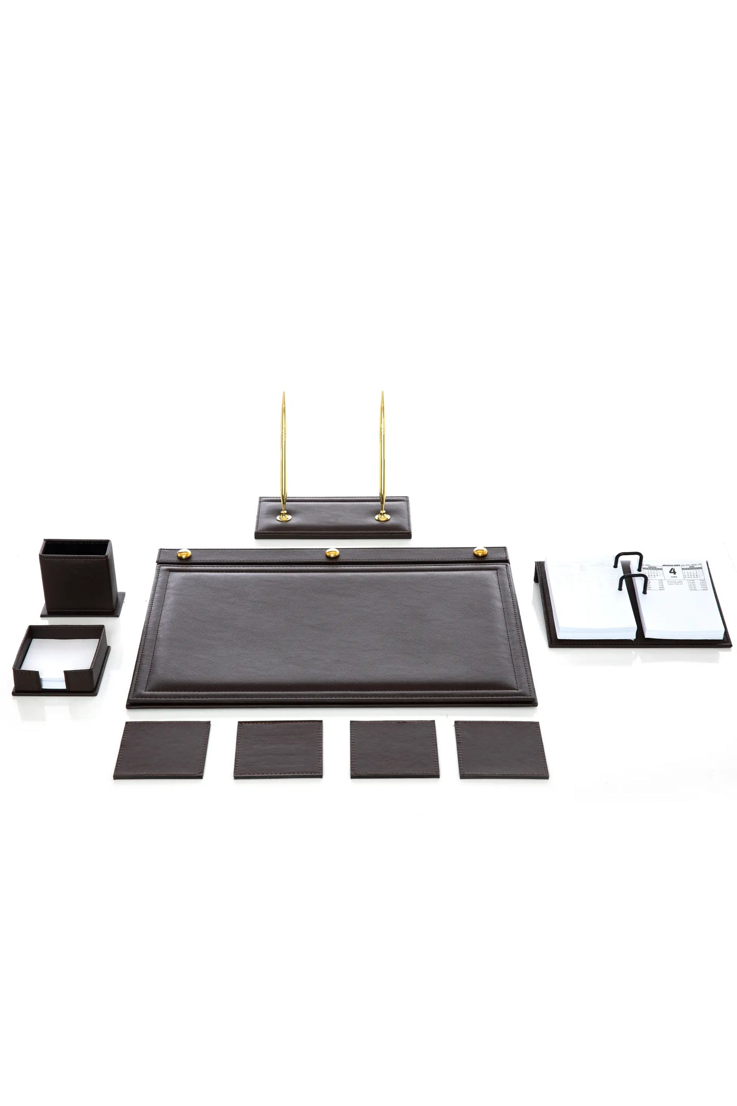 9-Piece Leather Desk Set with Accessories