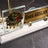 Ottoman Crest Marble Desktop Nameplate Set, Matching Desk Sets - Personalized, with Clock & Dual Pen Holder, Cream
