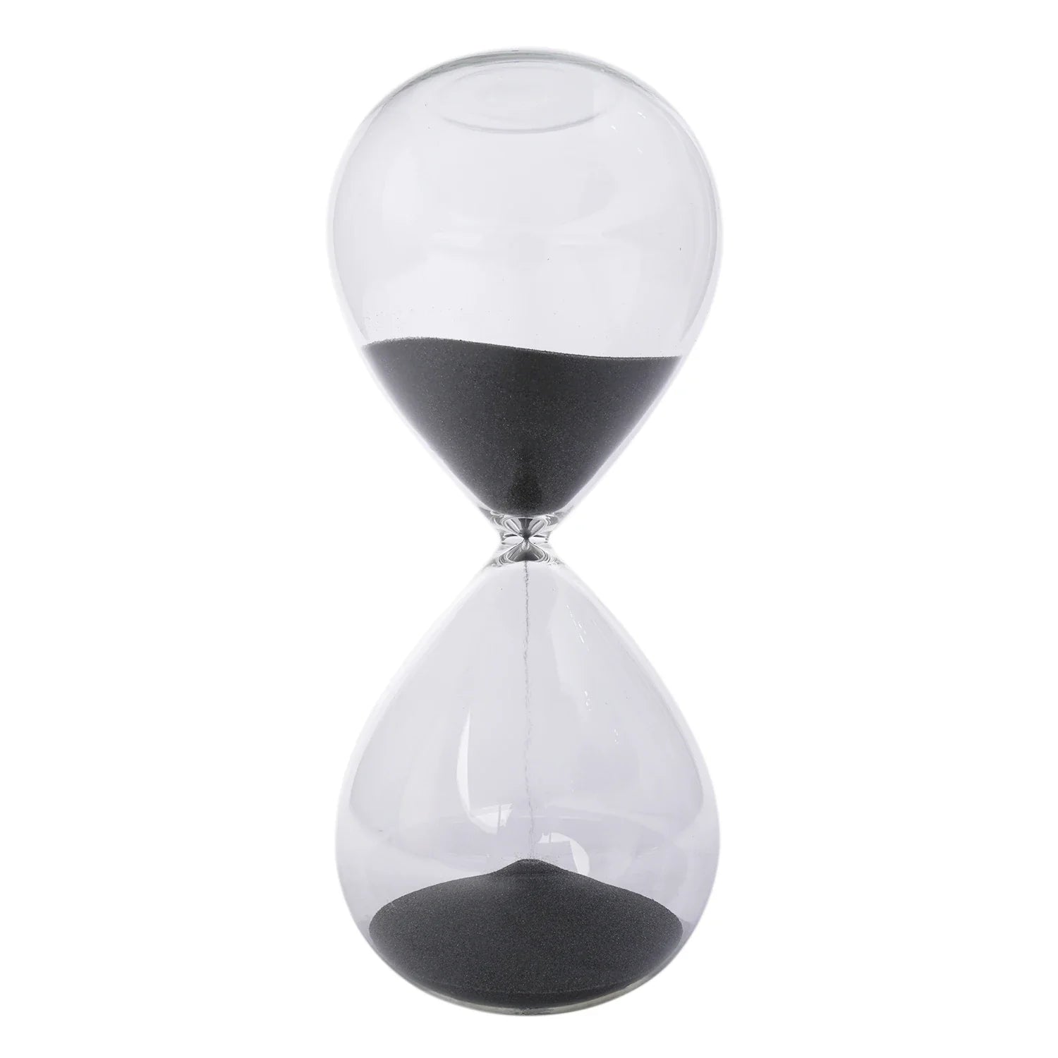Decorative Glass Hourglass Black - 20 cm