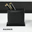 Black - Gold Black 8-Piece Leather Desk Set