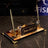 Siena Crystal Desktop Nameplate Set with Clock, Notepad Holder & Dual Pen Holder - Personalized Desk Nameplate