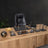 Negro | 12-Piece Crystal Desk Set & Nameplate Set