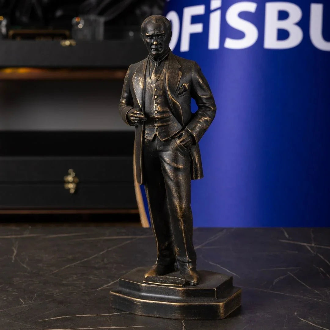 Atatürk Figurine | 30 cm Antique Black Polyester